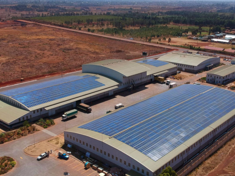 940 kW grid-tied plant on factory roof | Kenya