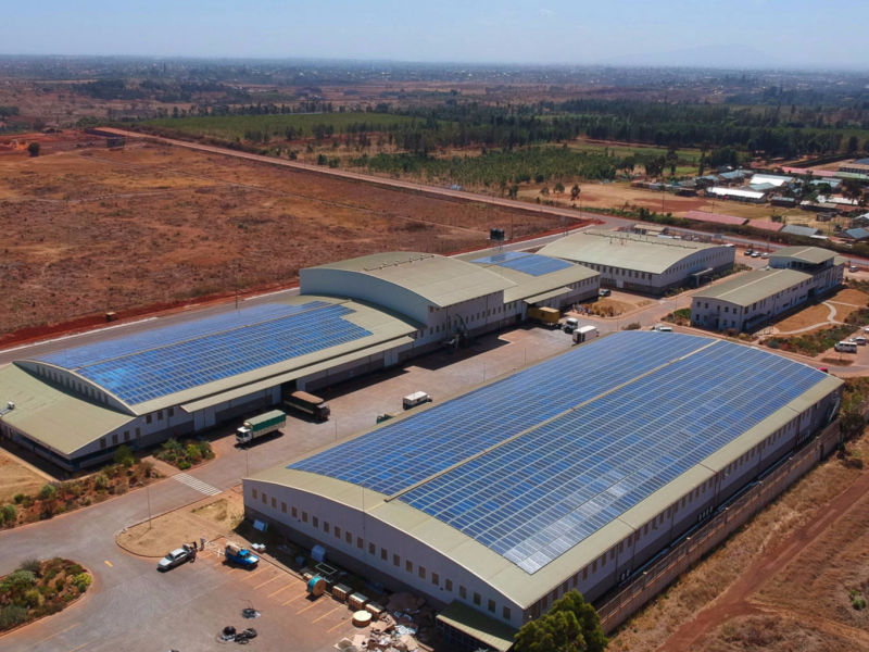 940 kW grid-tied plant on factory roof | Kenya