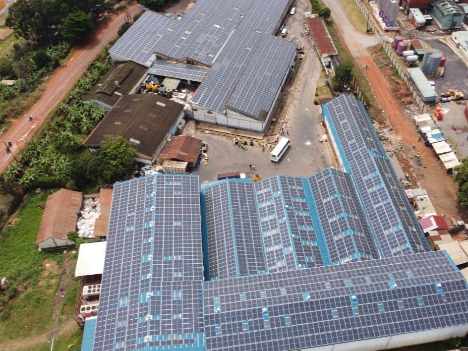 solar power plant at plastics factory