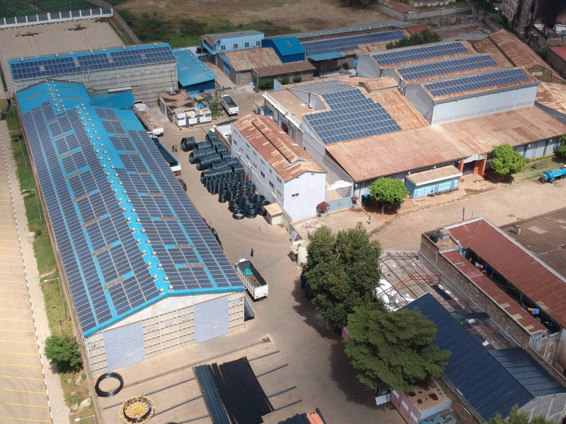 0.6 MW grid-tied | Pyramid Packaging, factory, Kenya